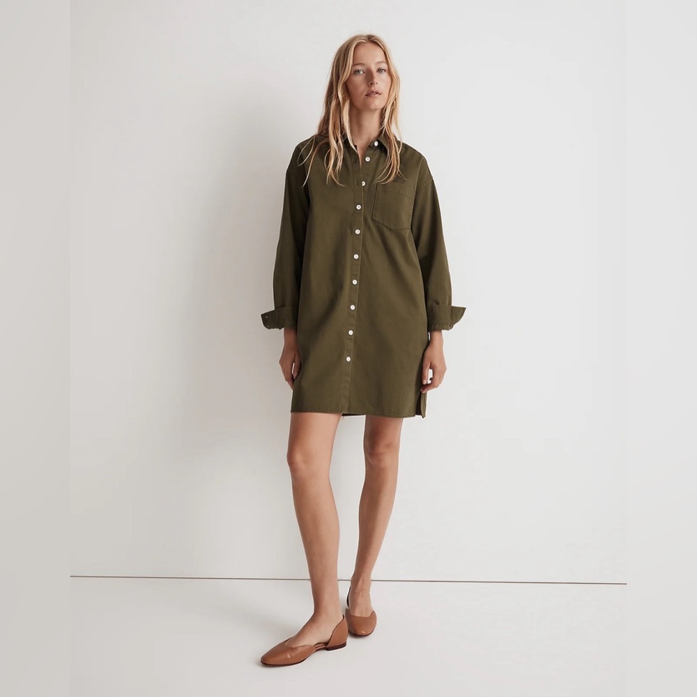 NWT Madewell (Re)generative chino Shirtdress.